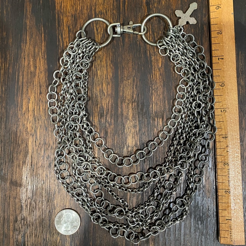 Layered metal necklace